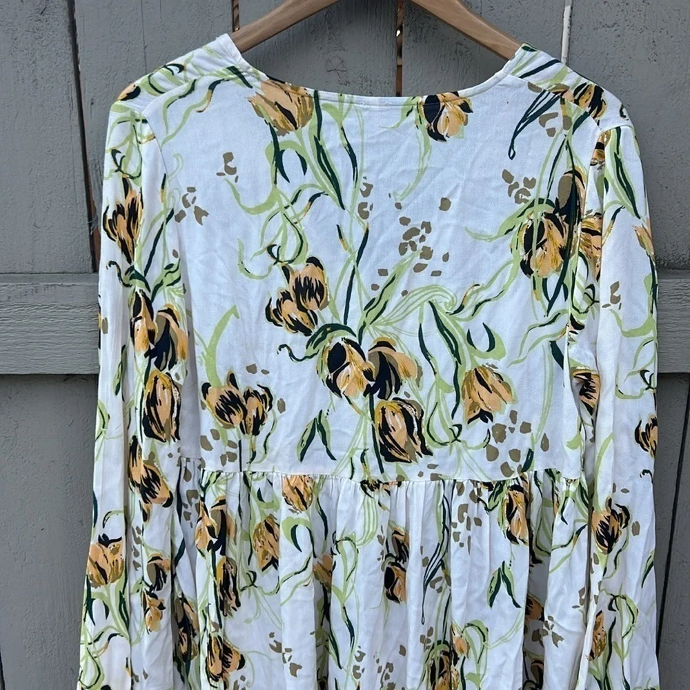 Free People Floral Bella Tunic Top Bohemian Cottagecore Festival Sz XS - Picture 5 of 5